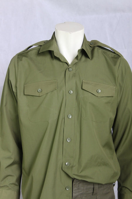 Genuine Surplus Vintage British Army Poly/Cotton Working Shirt Olive Green 