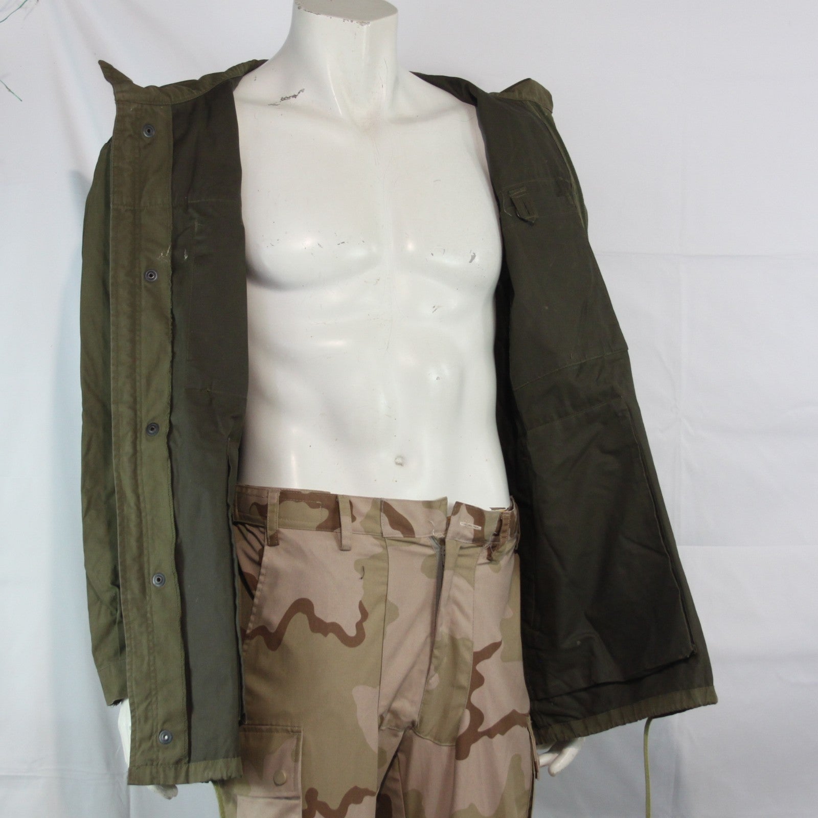 Vintage German Army Windproof Parka Genuine Surplus Water Resistant Olive (3621