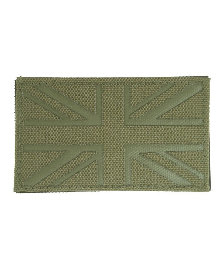 KT Laser Cut Union Jack Patch Military Subdued Tactical Hook & Loop Olive Green