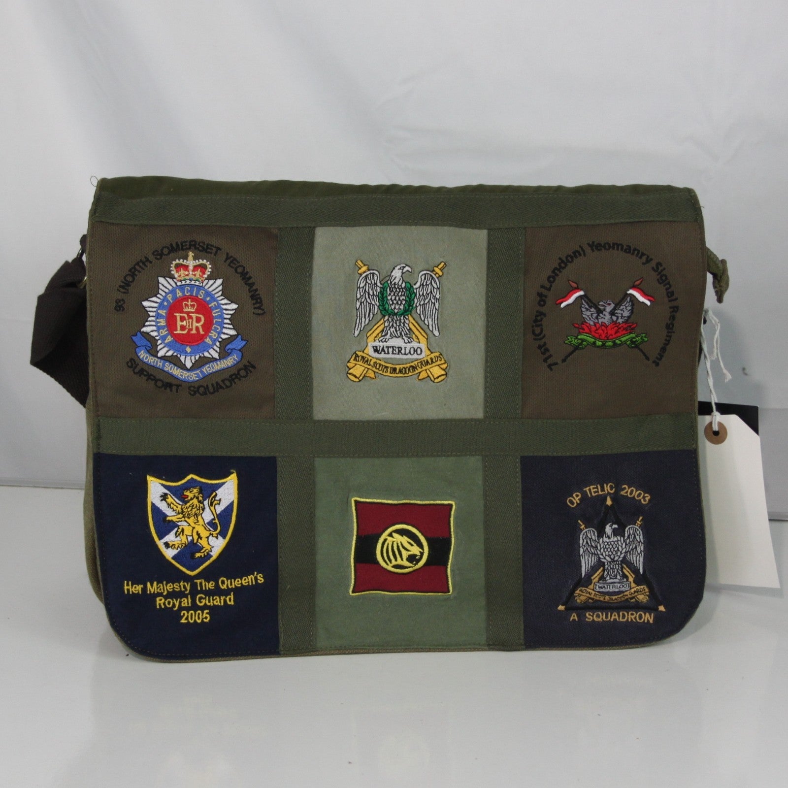 Upcycled Army T-Shirt Badges Made into Exclusive Messenger Bag Military (4467)