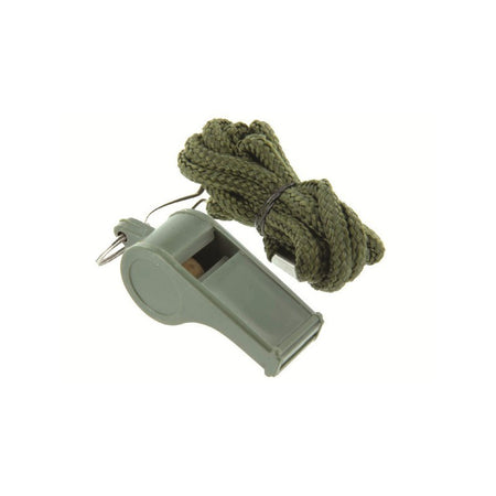 Highlander Referee Whistle Plastic Olive With lanyard