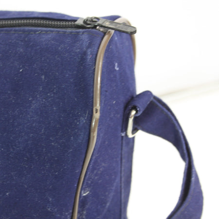 Navy Blue Fabric Side Bag Brushed Feel Fabric Flexible Rigid Base (3446)