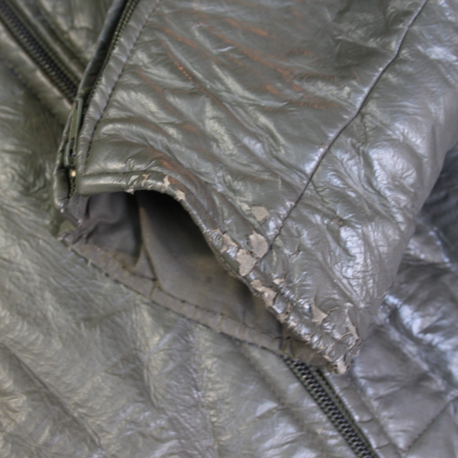 Genuine Surplus French Military Leather Style Cold Weather jacket Olive (3792)