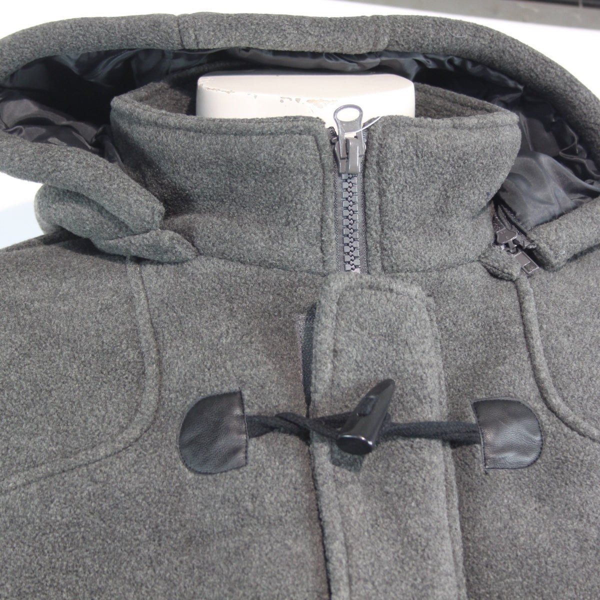 Himalaya Duffel Coat Grey Fleece Winter Coat Toggles Mens Large (3803)