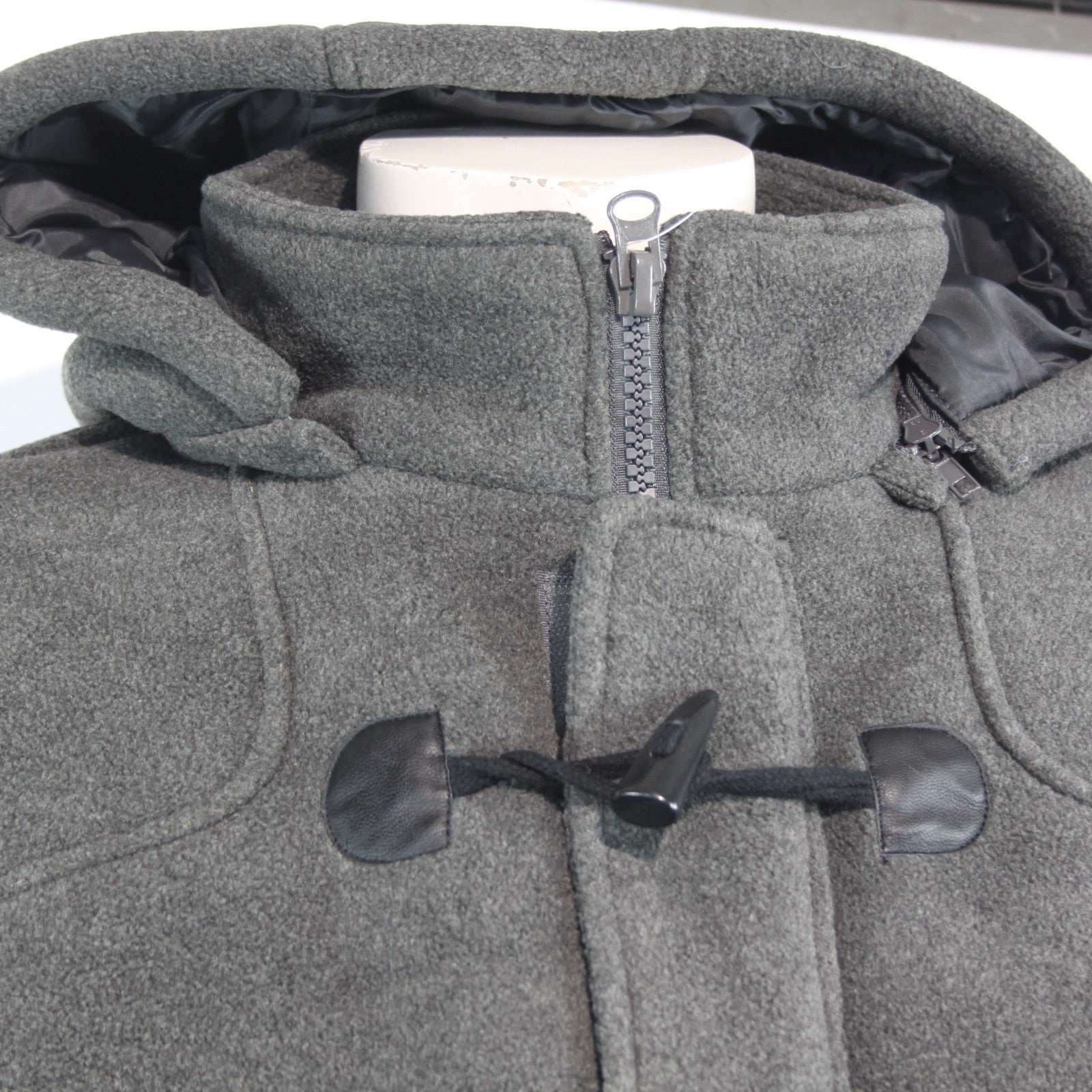 Himalaya Duffel Coat Grey Fleece Winter Coat Toggles Mens Large (3803)