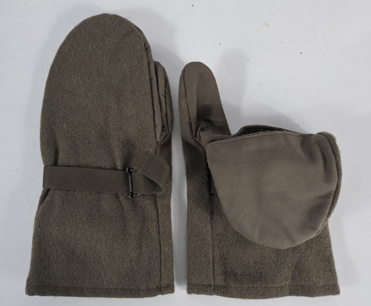 Austrian Army Wool Felt Mittens Foldback Finger Genuine Surplus (1751)