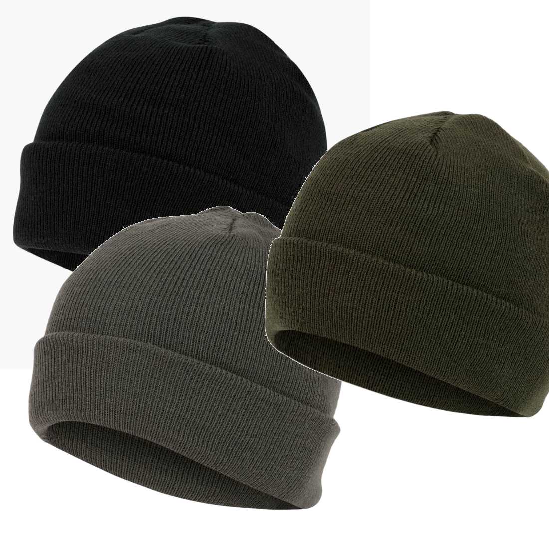 Knitted Hat Watch Cap Thermal Thinsulate Winter Bob Hat Warm Beanie Green Black