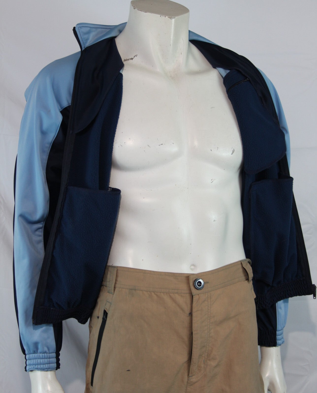 Genuine Surplus French Army Tracksuit Top Stretch Zip Front 34-36" Blue (2169)
