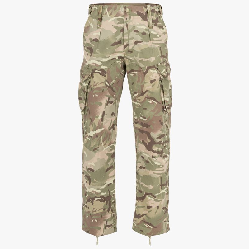 Highlander Midweight Delta Trousers Military Style Black Olive Camo Polycotton