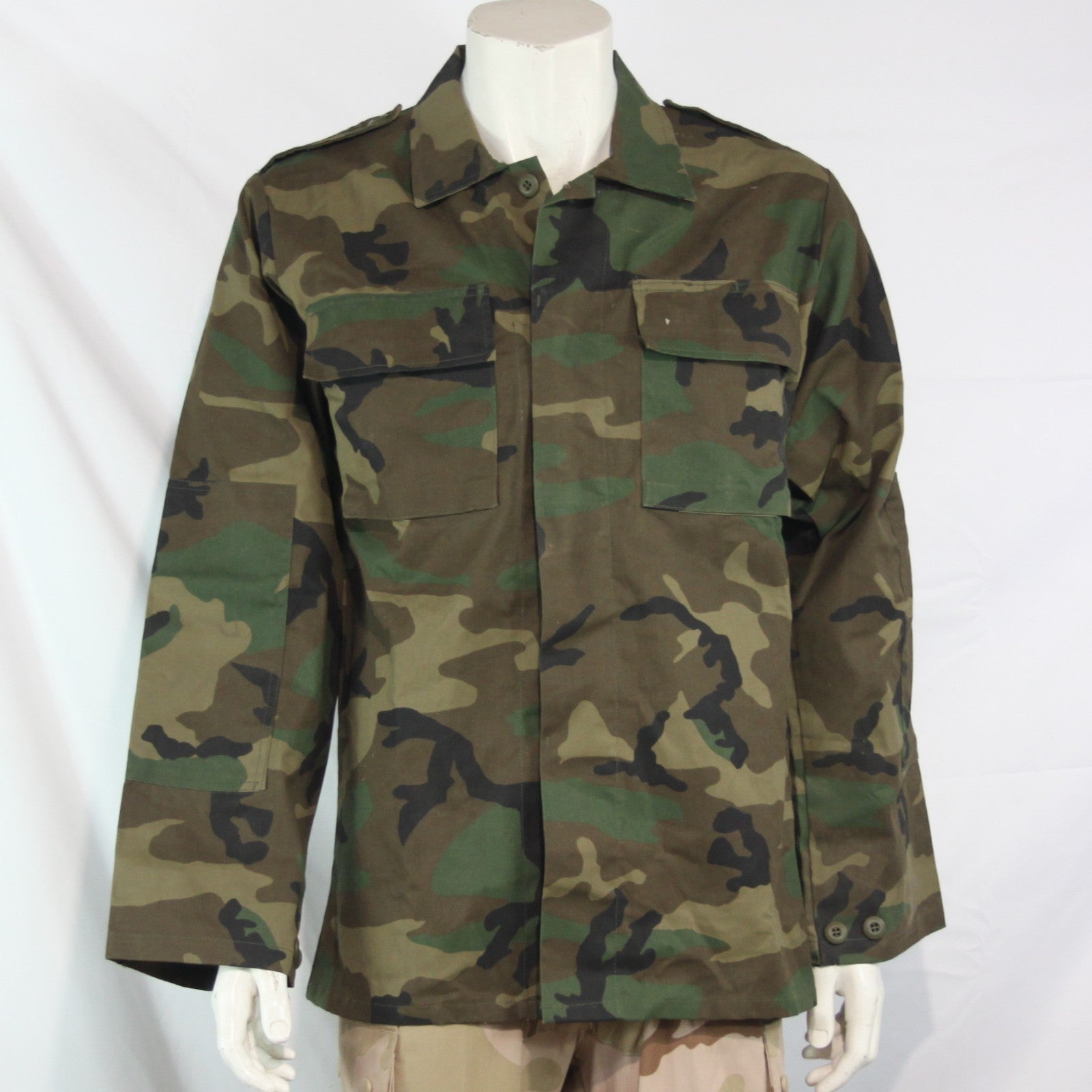 Truspec Military Style Camo BDU Shirt Woodland Camouflage Small Long (4144)
