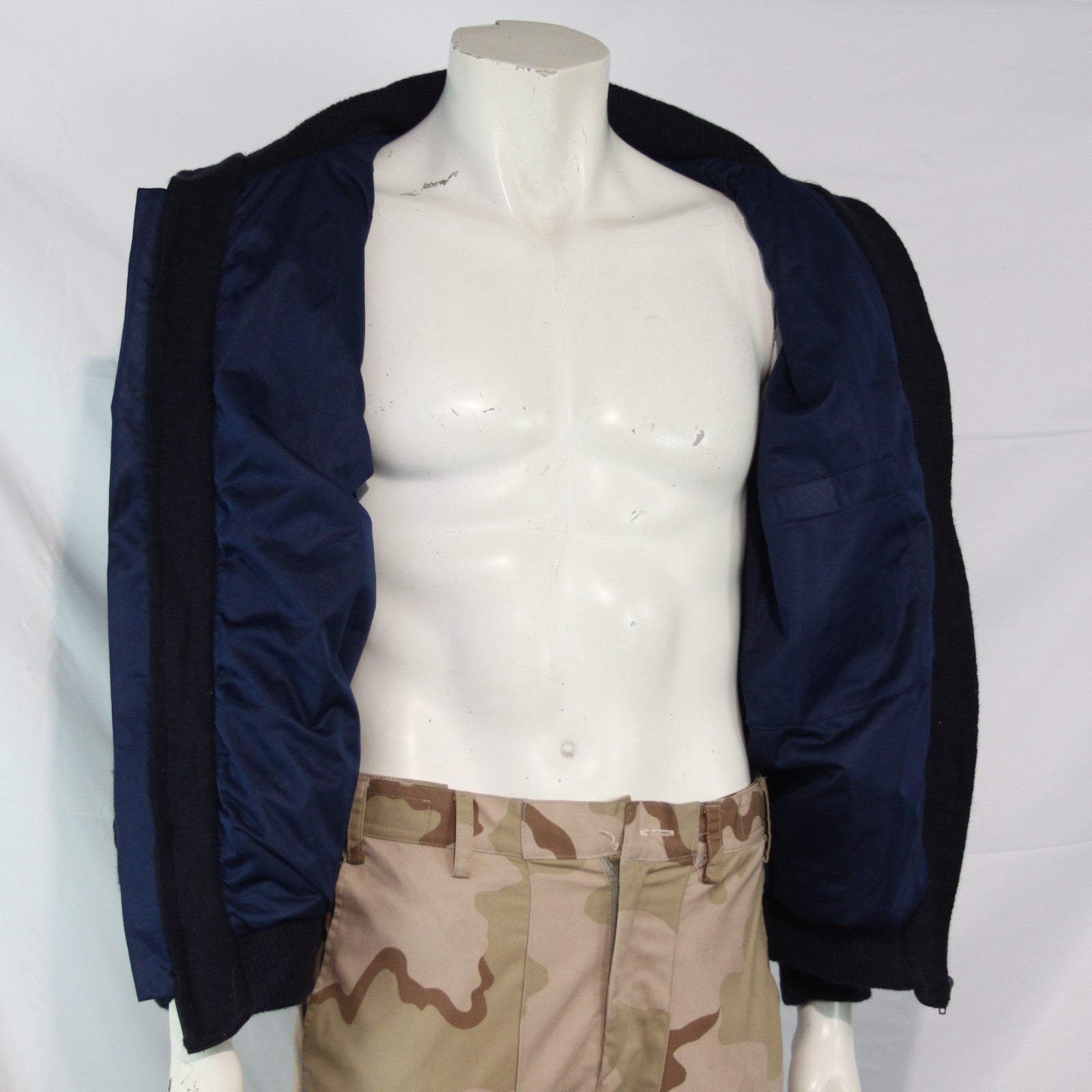 Windproof Pure New Wool Zip Up Jumper Jacket Dutch Military Surplus  46-48" 3569