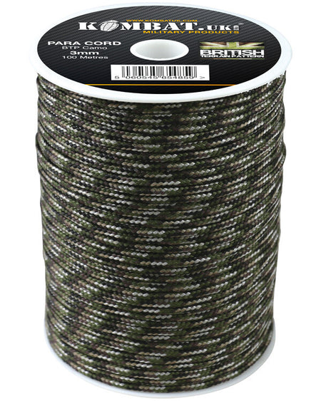 Kombat Paracord Reel String Cord Strong Camping Military Cadets Rope 3mm