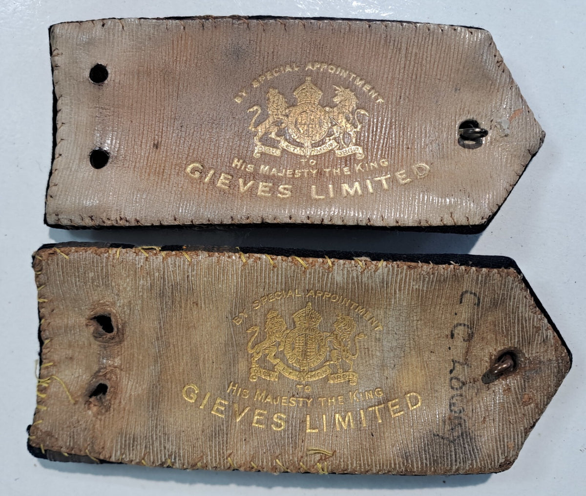 Genuine Surplus British Royal Navy Overcoat Epaulette Rank Slides Antique (2635)