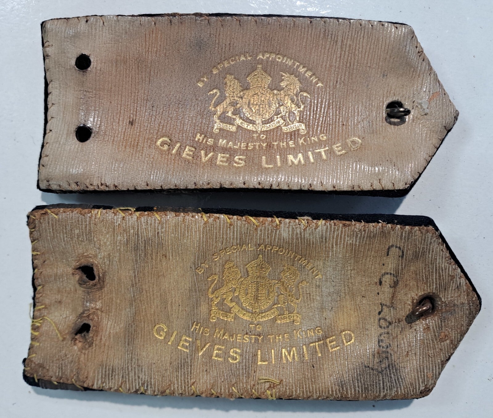 Genuine Surplus British Royal Navy Overcoat Epaulette Rank Slides Antique (2635)