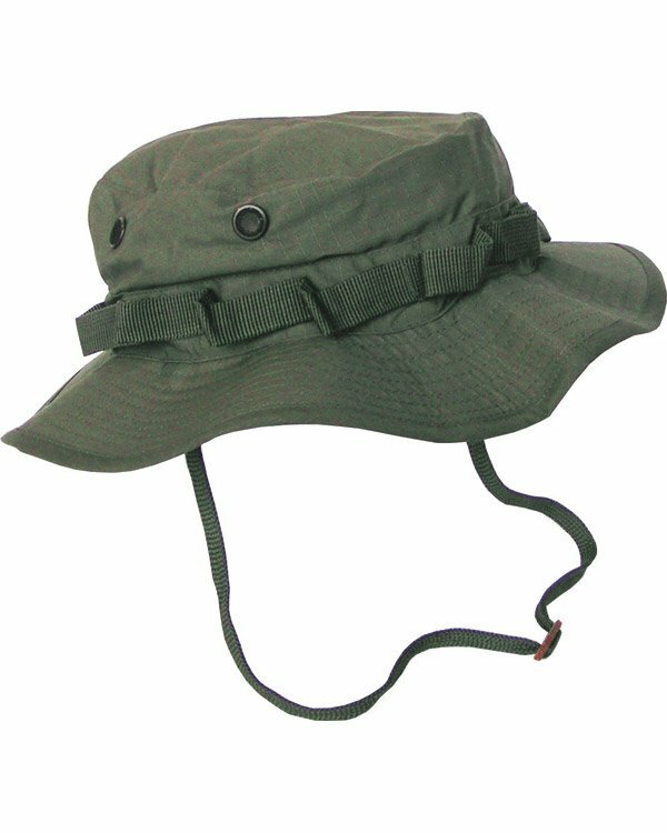 OLIVE U.S. ARMY  STYLE RIPSTOP WIDE BRIMMED BOONIE HAT SUN HAT BUSH HAT
