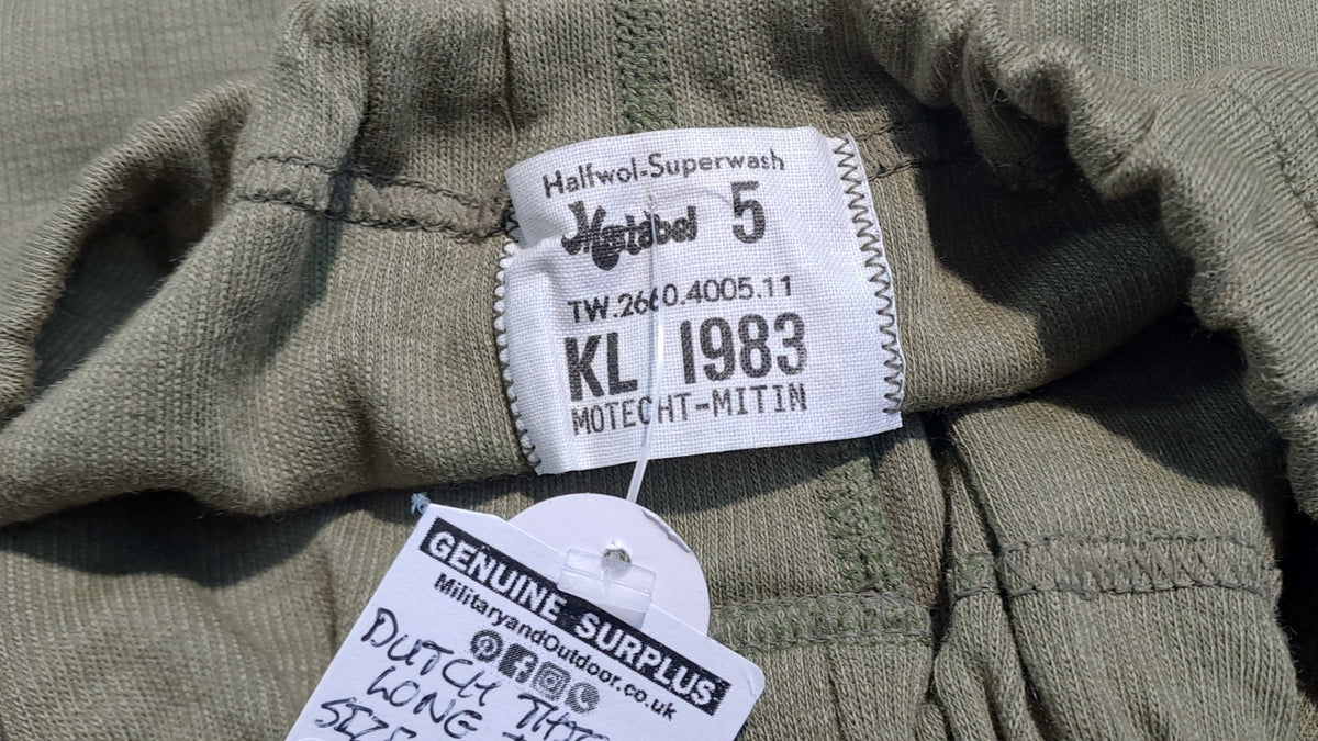 Genuine Surplus Dutch Army Thick Thermal Long Johns 50% Wool (2686)