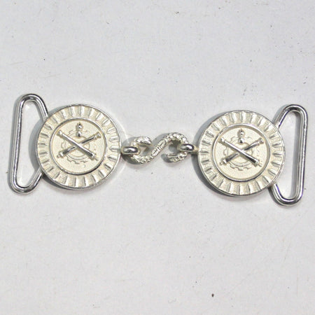 NEW French Military Snake Belt Buckle Silver White Metal Genuine Surplus (3984