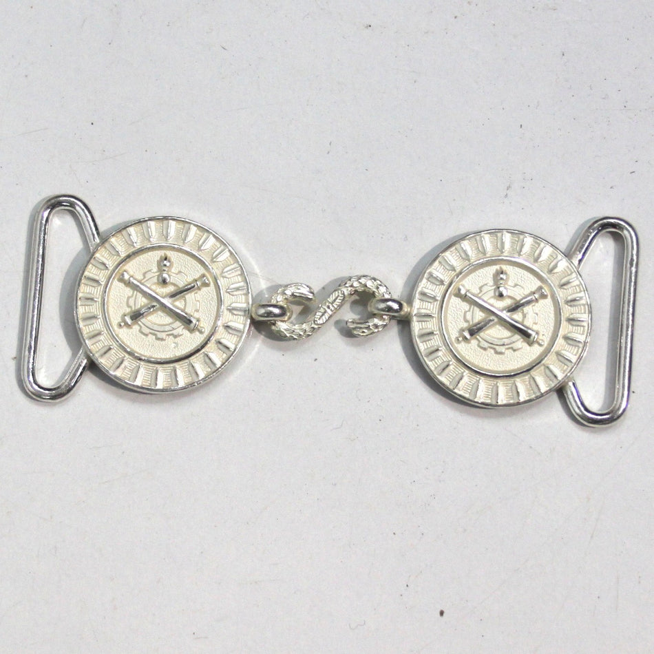 NEW French Military Snake Belt Buckle Silver White Metal Genuine Surplus (3984