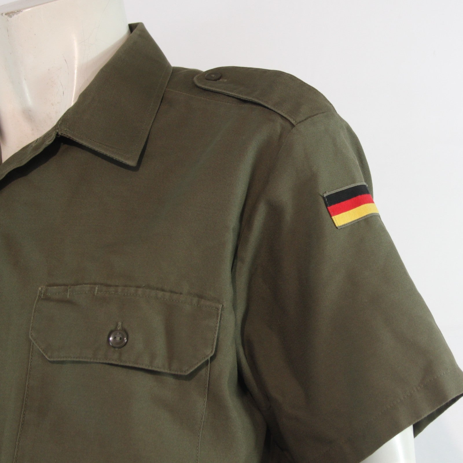 Genuine Surplus German Army Short Sleeve Moleskin Shirt Olive (4265)