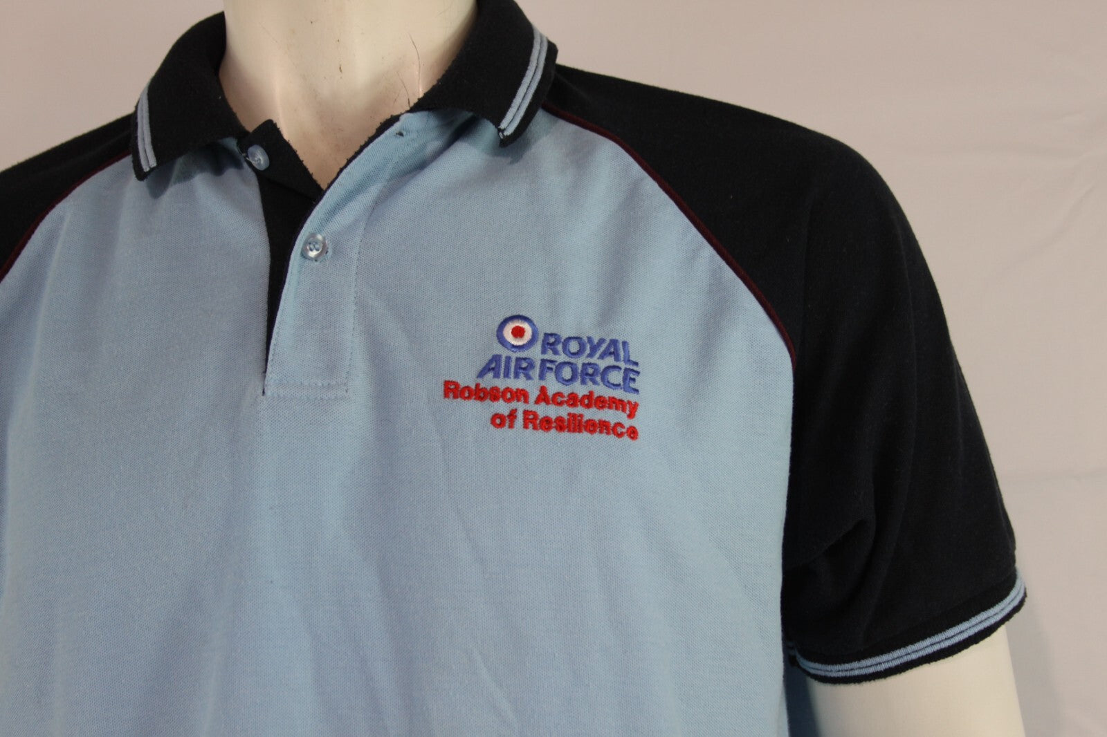 Genuine Surplus British Forces RAF Polo Top T-Shirt Robson Academy Large  (2233)