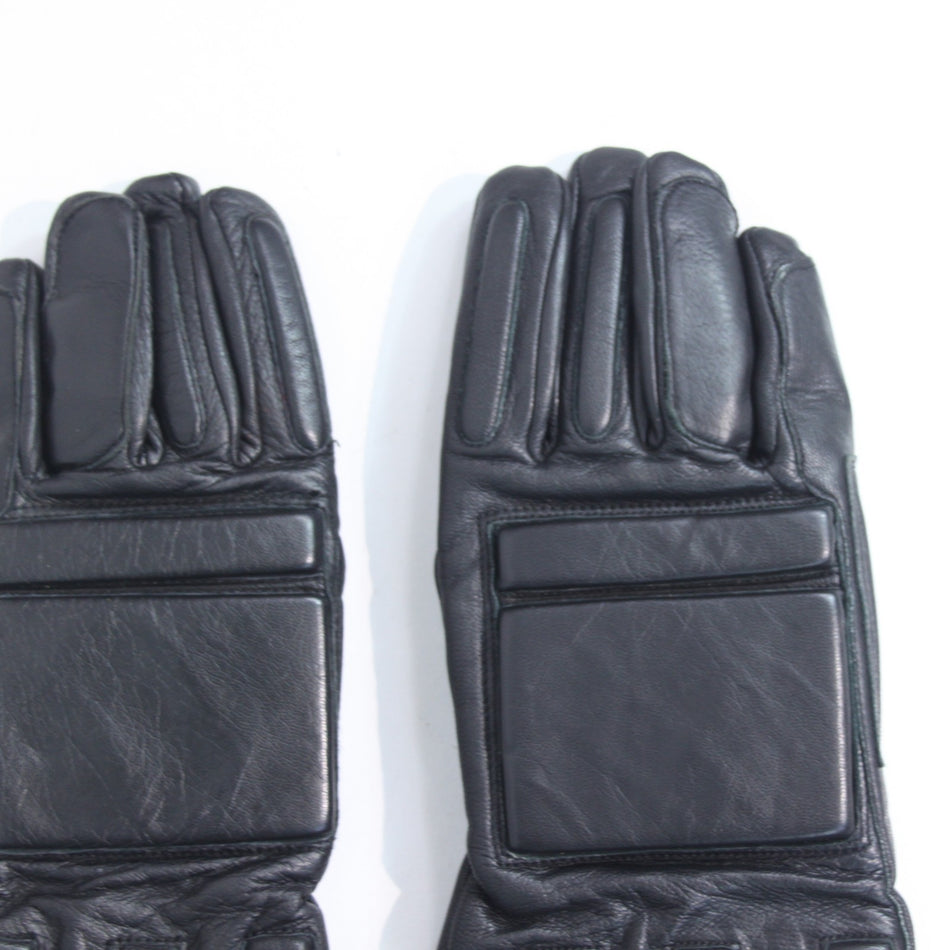 Black Leather Motorbike Gloves Dispatch Rider Size Large  (3909)