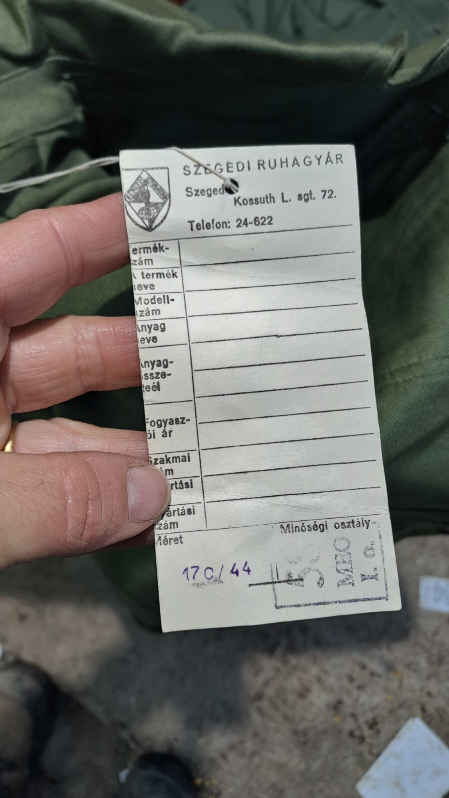 Genuine Surplus Hungarian Army Field Jacket Badged Canvas 36-38" Olive (3057)