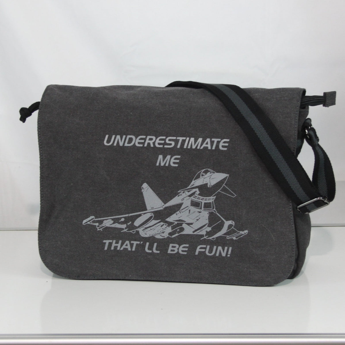 Eurofighter Typhoon Underestimate Exclusive Printed Messenger Bag Black (4463)