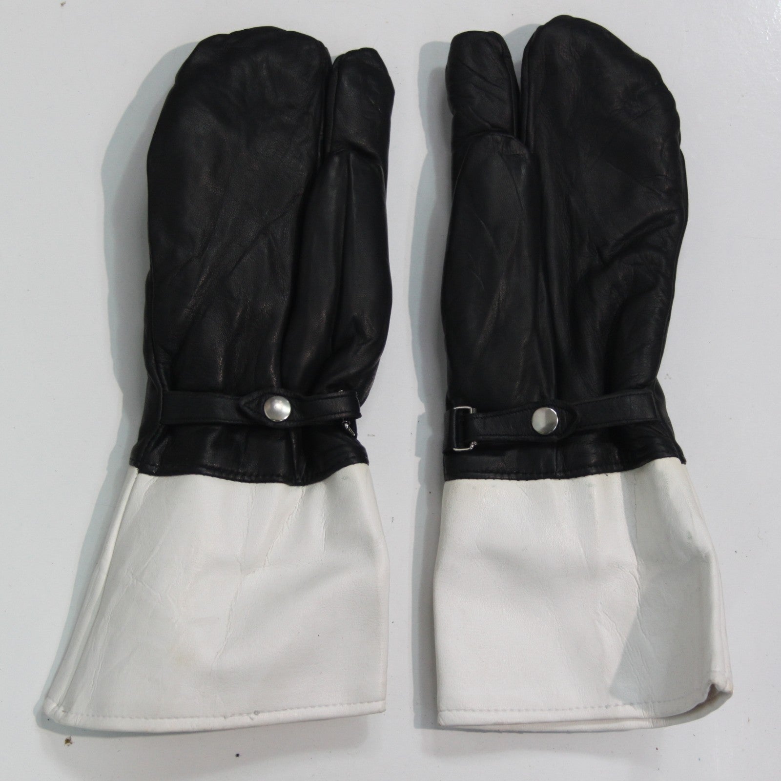 Faux Fur Lined Leather Mittens Motorbike Rider Genuine Surplus Medium (3931)