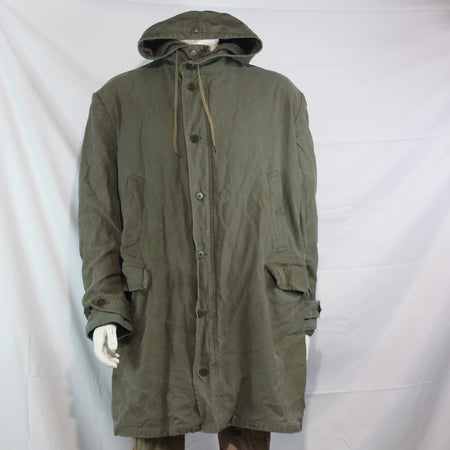 Vintage German Army Olive Parka Genuine Surplus Winter Coat Lined 44-46" (3810)