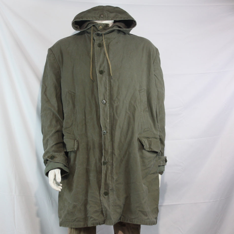 Vintage German Army Olive Parka Genuine Surplus Winter Coat Lined 44-46" (3810)