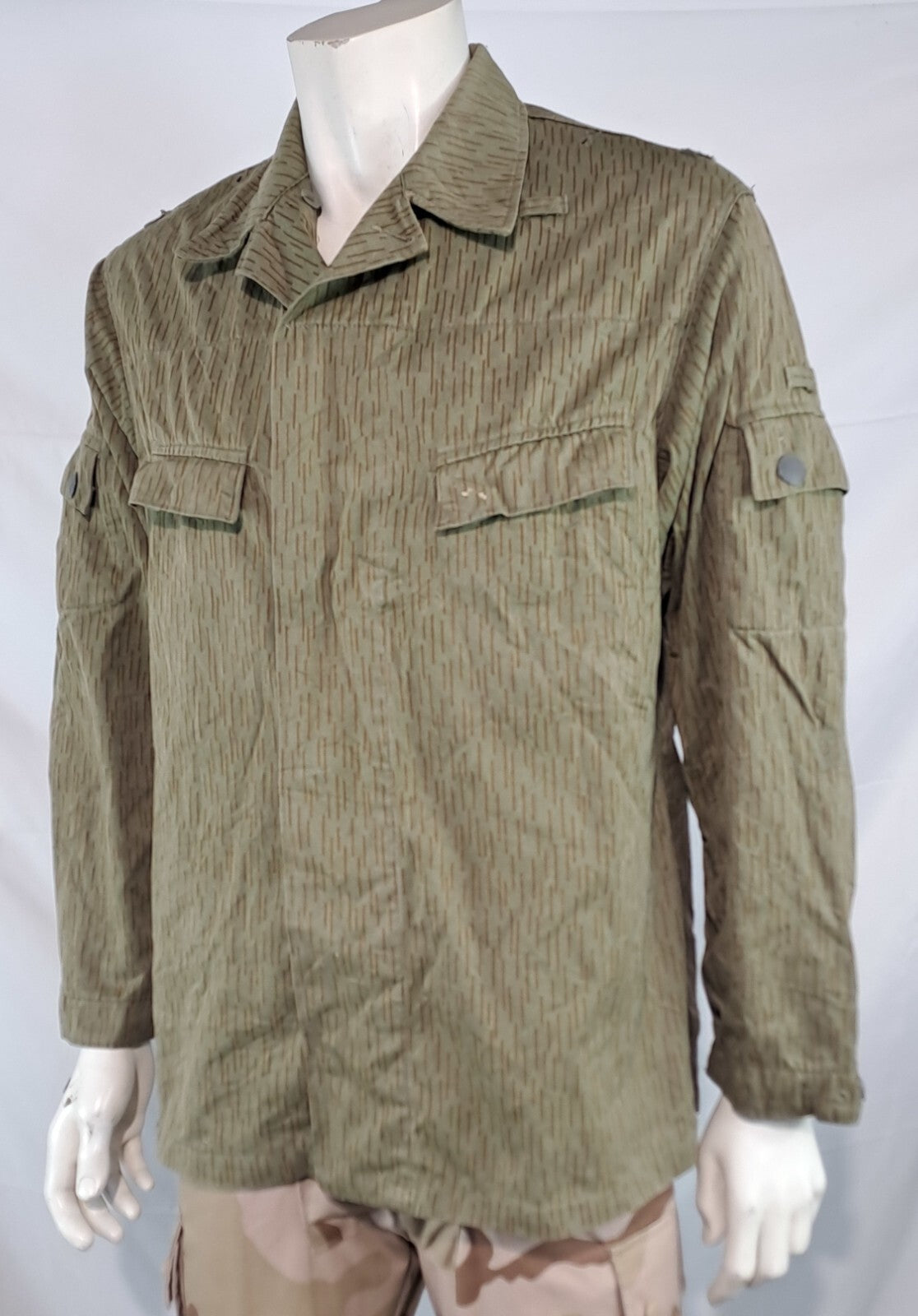 Genuine Surplus East German Strichtarn Raindrop Camo Jacket Canvas Vintage (3073