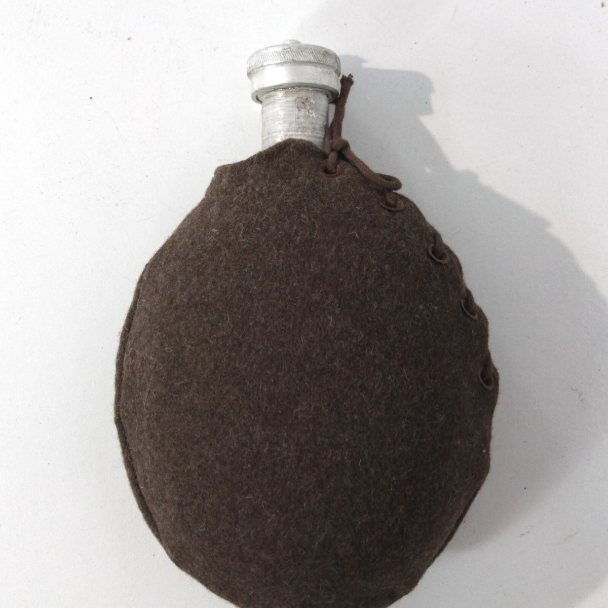 Genuine Surplus Romanian Army Metal Water Bottle with Wool Cover Laces 3234