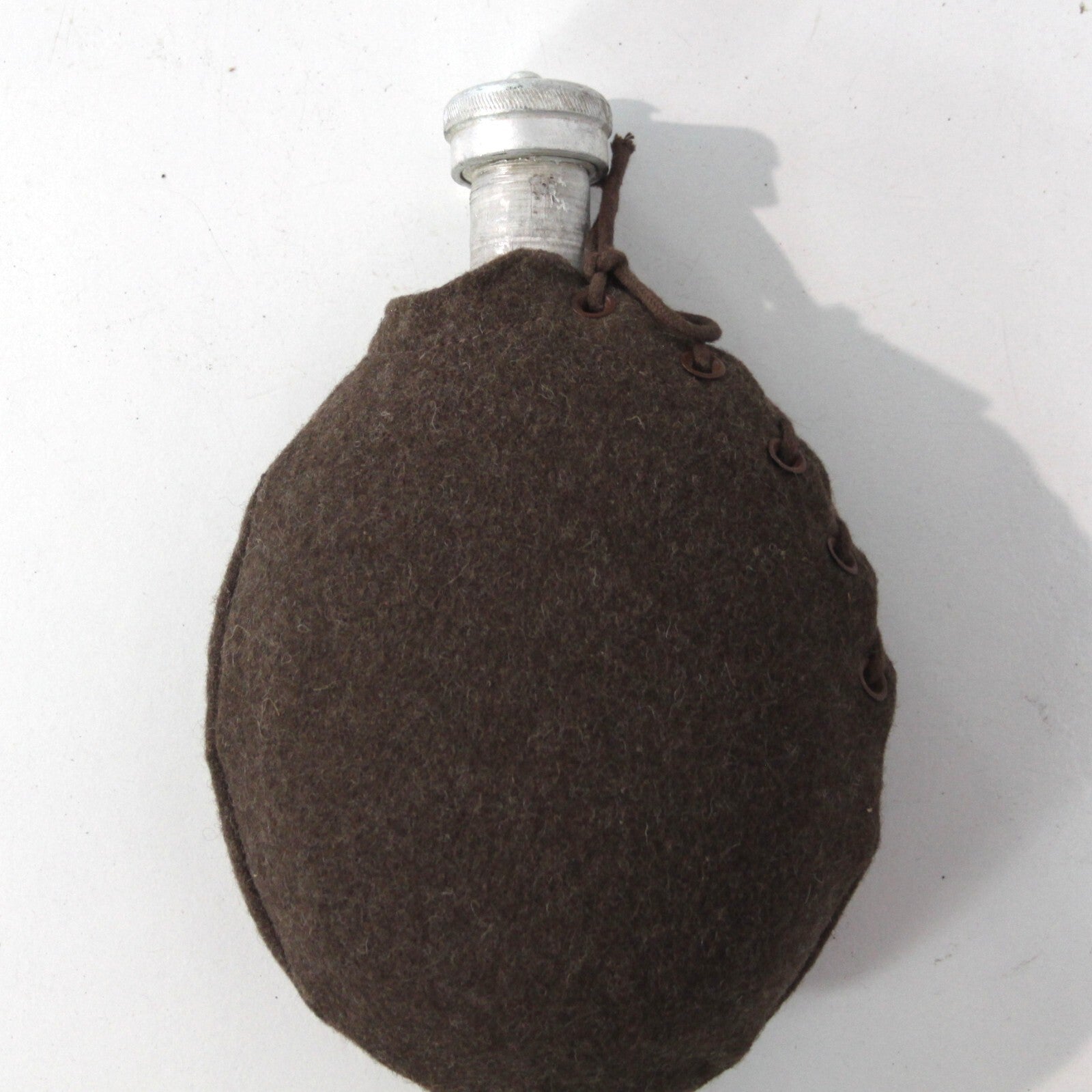 Genuine Surplus Romanian Army Metal Water Bottle with Wool Cover Laces 3234