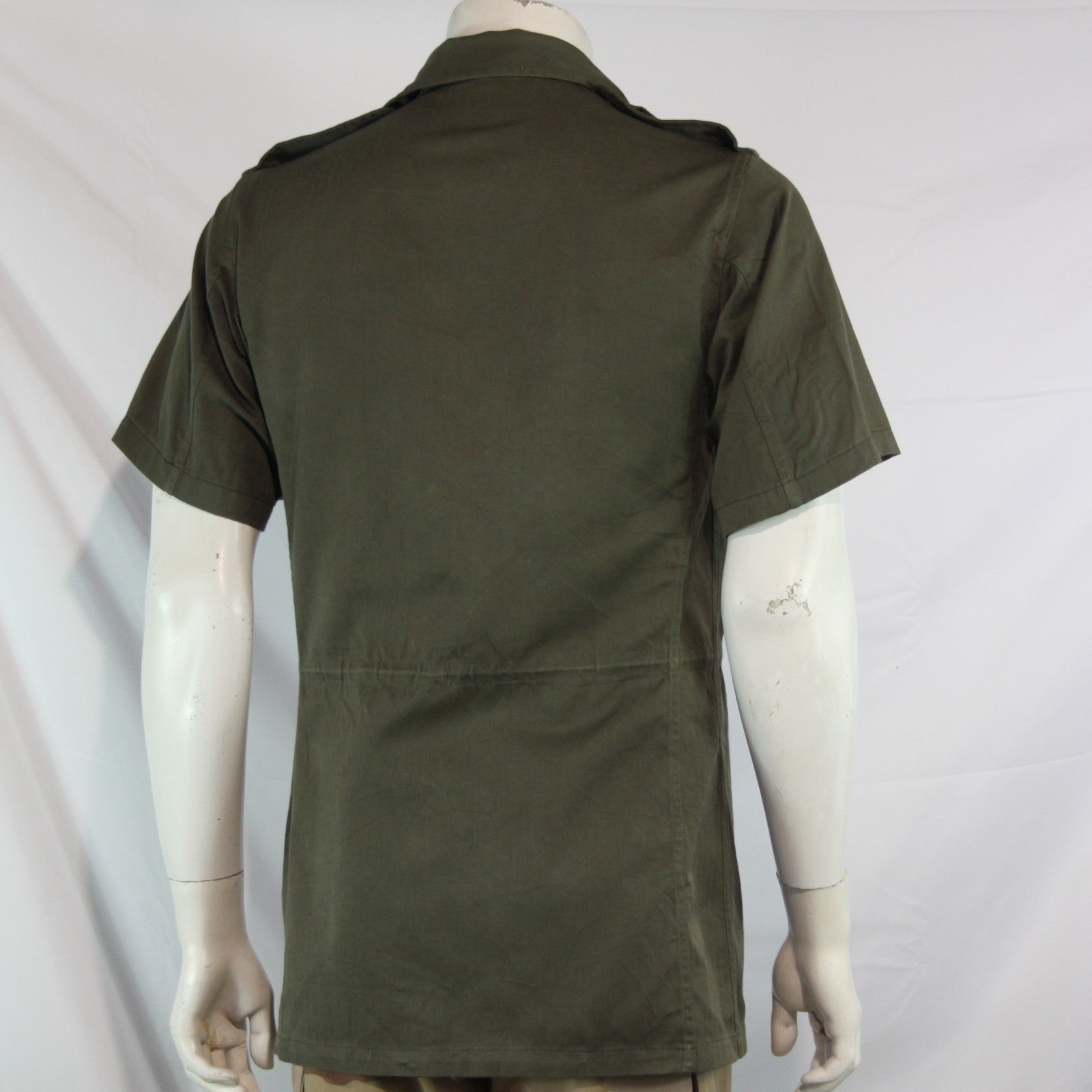 French Army Short Sleeve Shirt Jacket Genuine Surplus Olive 34" XS (4125)