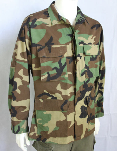 Genuine Surplus Vintage US Army Woodland Camouflage Ripstop BDU Jacket No Badges