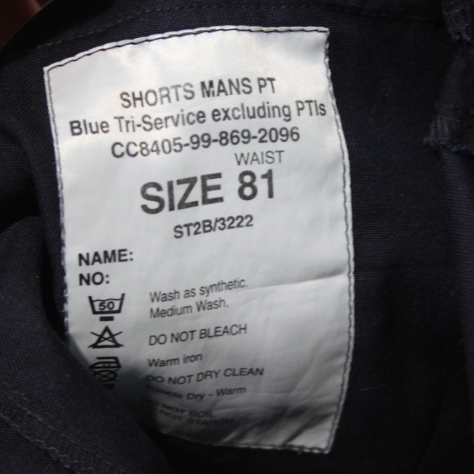 Genuine Surplus British Forces  Tri-Service PT Shorts Navy Pleat Front (4367)