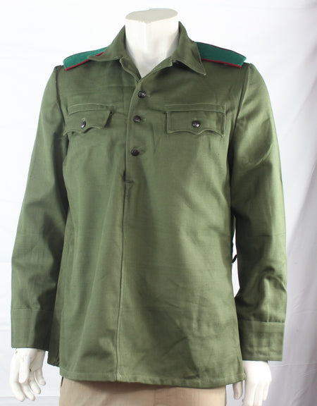 Genuine Surplus Bulgarian 3 Button Shirt olive Green Contrast Epaulettes (4273)