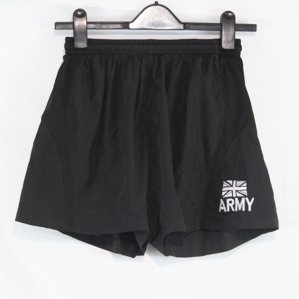 Genuine Surplus British Army PT Shorts Black Embroidered (4379)