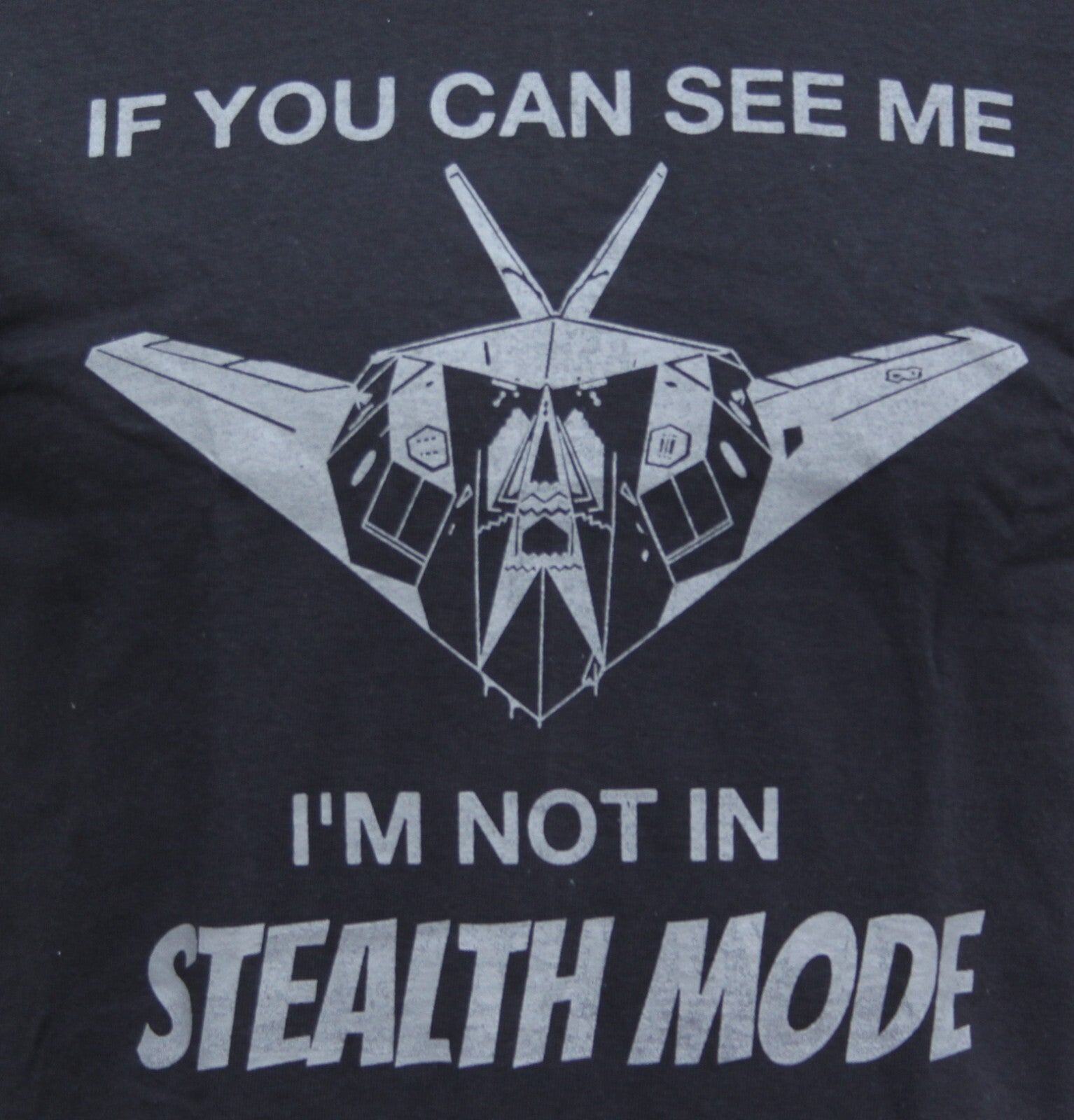Stealth Mode Exclusive Printed T-Shirt Military Forces Aviation Grey on Black