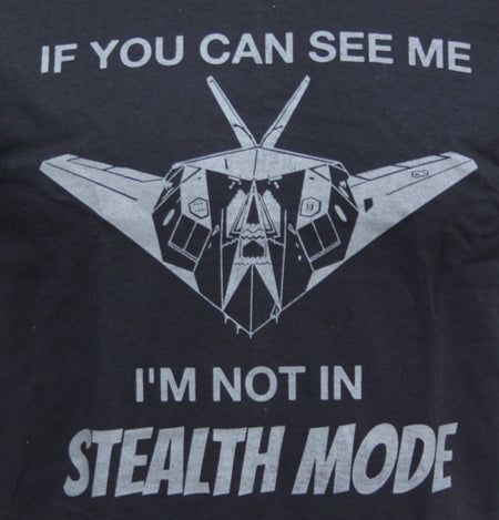 Stealth Mode Exclusive Printed T-Shirt Military Forces Aviation Grey on Black