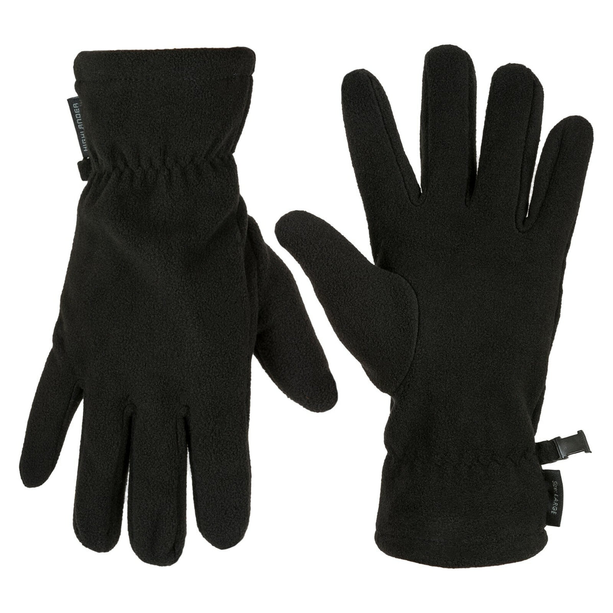 Highlander Basic Fleece Gloves Black Thermal Winter