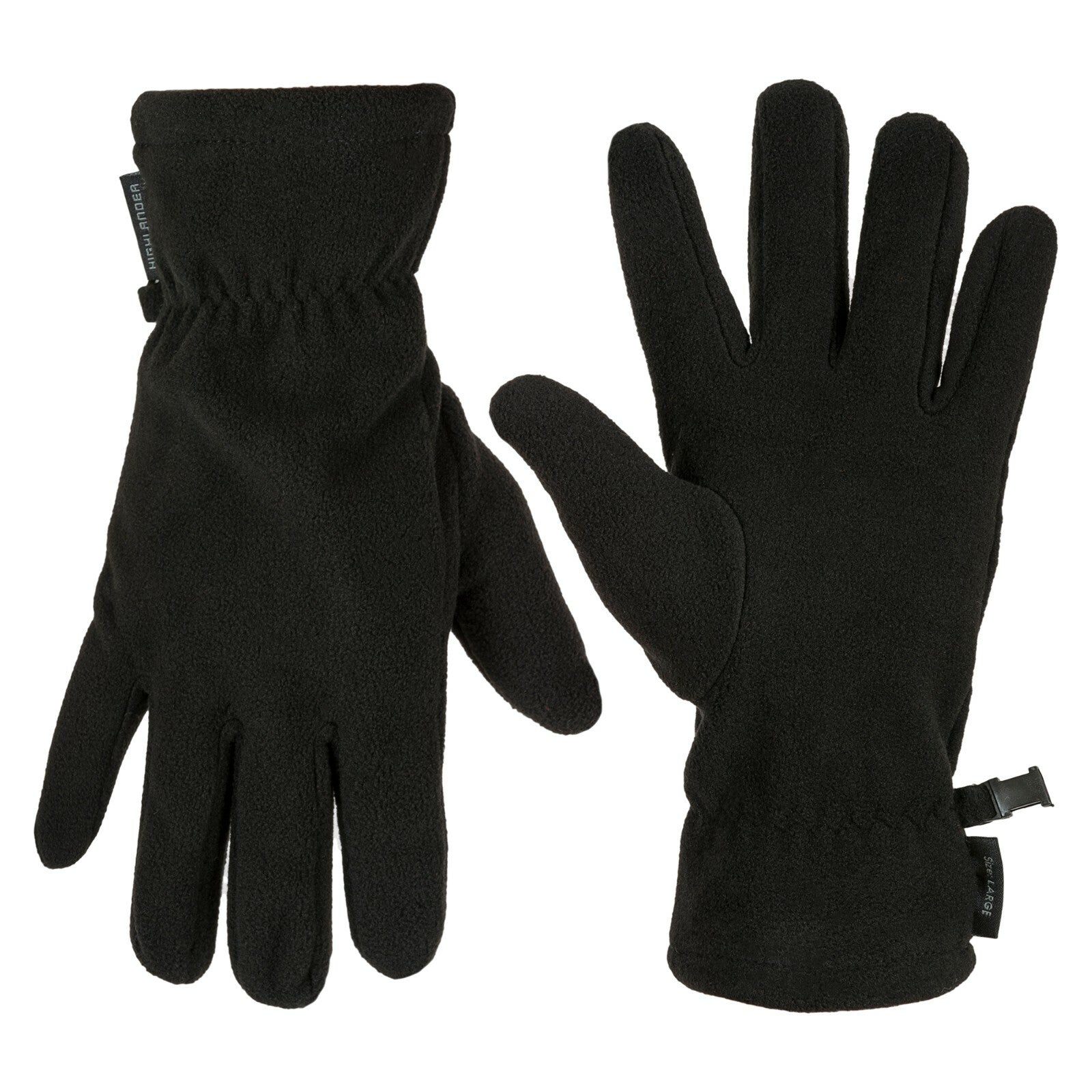 Highlander Basic Fleece Gloves Black Thermal Winter