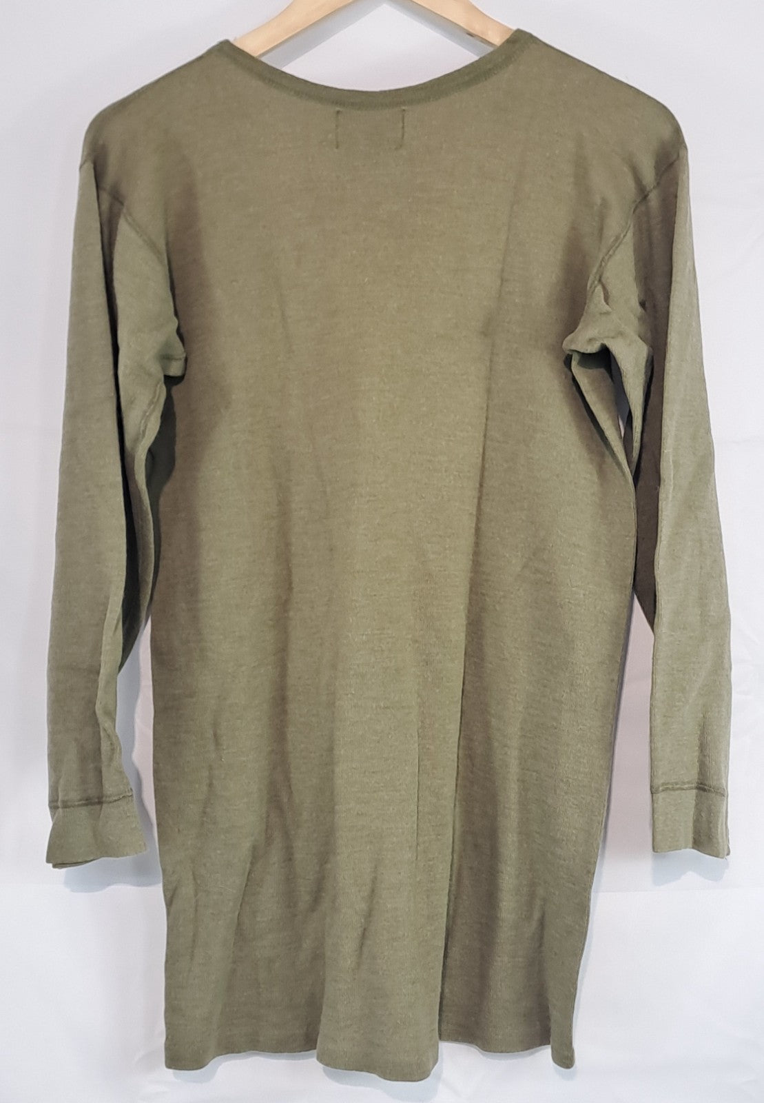 Genuine Surplus Dutch Army Vintage Long Sleeve Thermal Top Olive 50% Wool (3790)