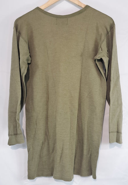 Genuine Surplus Dutch Army Vintage Long Sleeve Thermal Top Olive 50% Wool (3790)