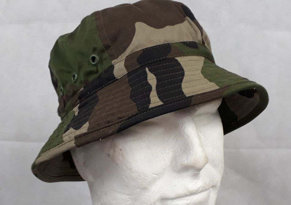 Genuine Surplus French Woodland Boonie Sun Hat Wide Brim Polycotton CCE Camo NEW