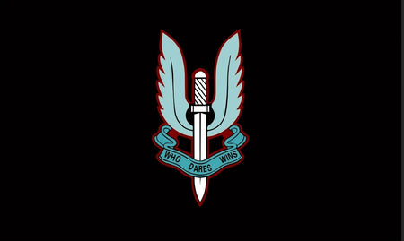 Special Air Service Printed Polyester Flag 5'x3' British Army Regiment Black