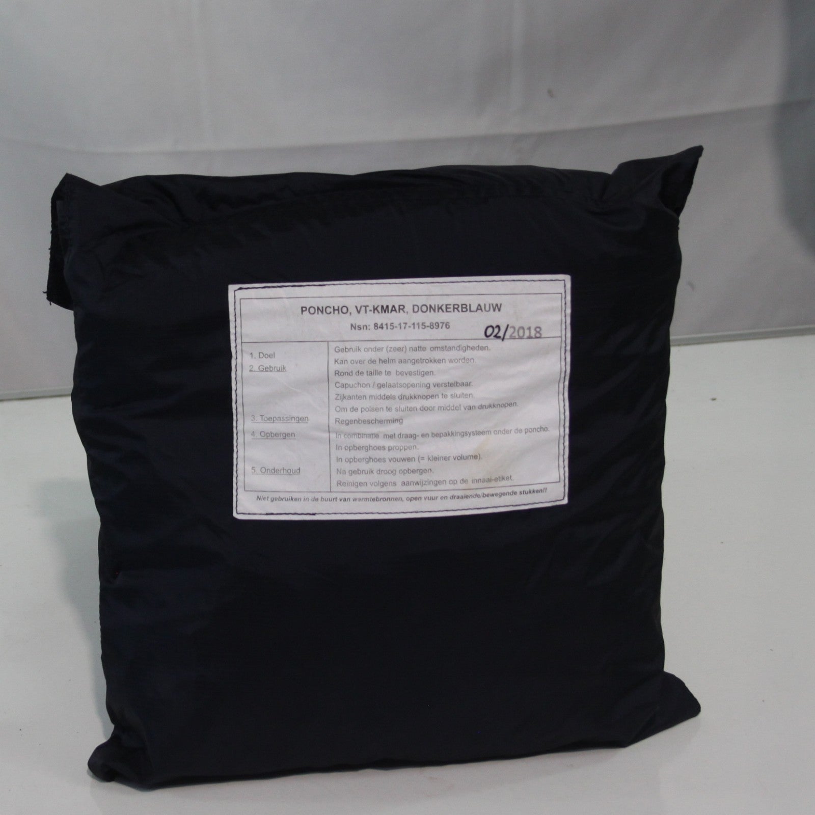Dutch Army Poncho Cape Packaway Waterproof Navy Genuine Surplus (4440)