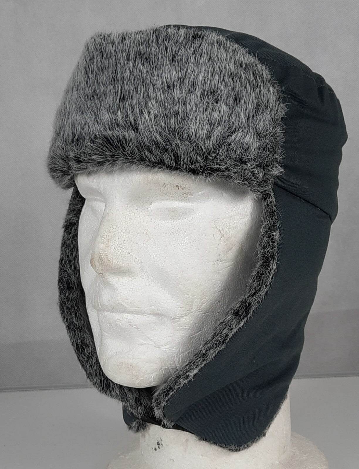 Cossack Hat Winter Grey Thermal Faux Fur Trapper Hat Size Small Adult