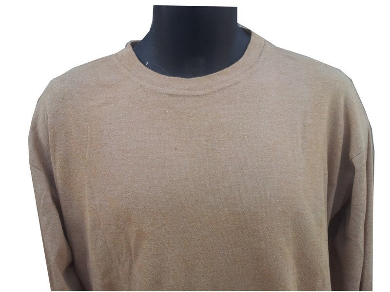Genuine Surplus British Army AFV Thermal Top Vest Crew Neck Sand (2762)
