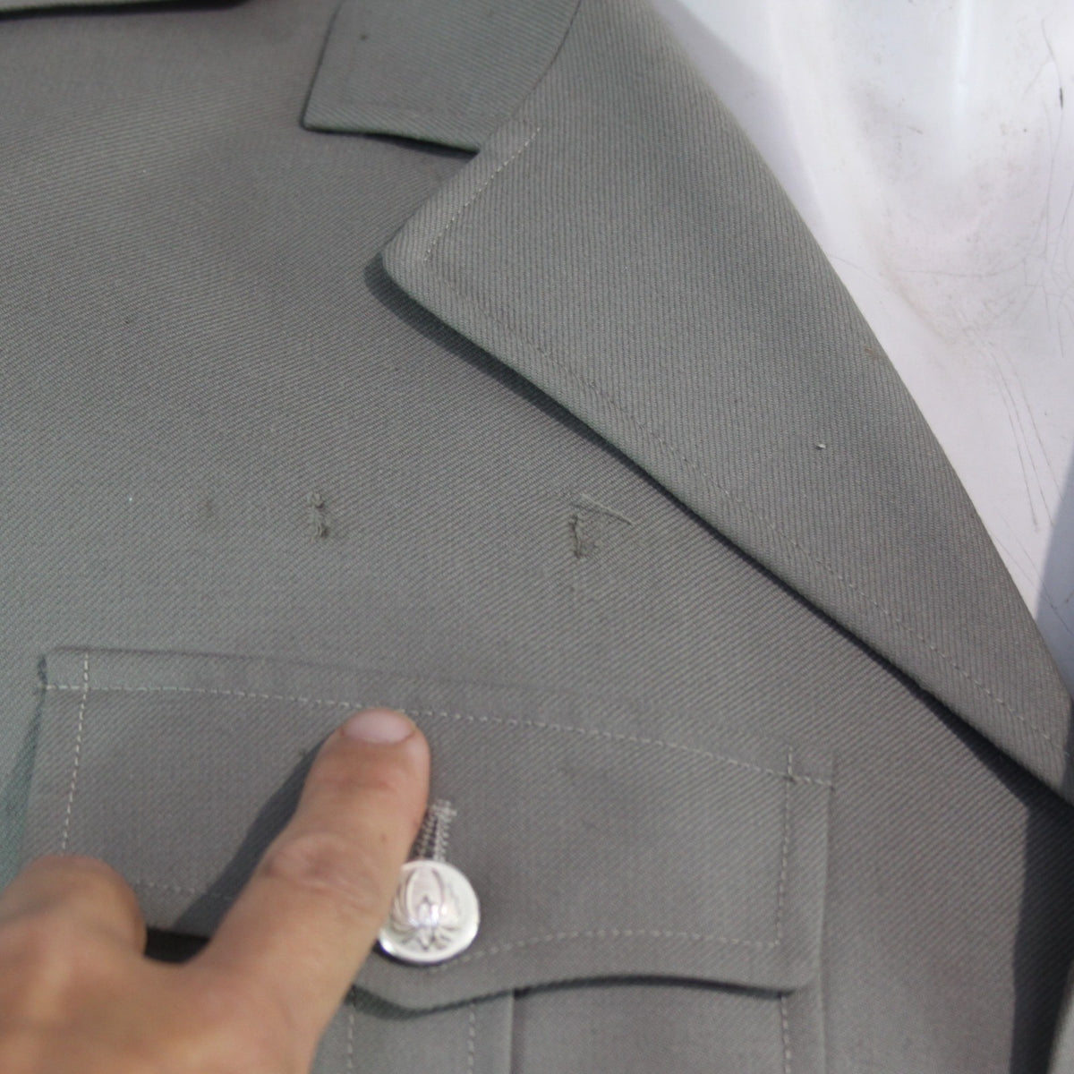 Smart Casual Jacket French Army Surplus Dress Beige Grey Grade 2 38" Chest (3494